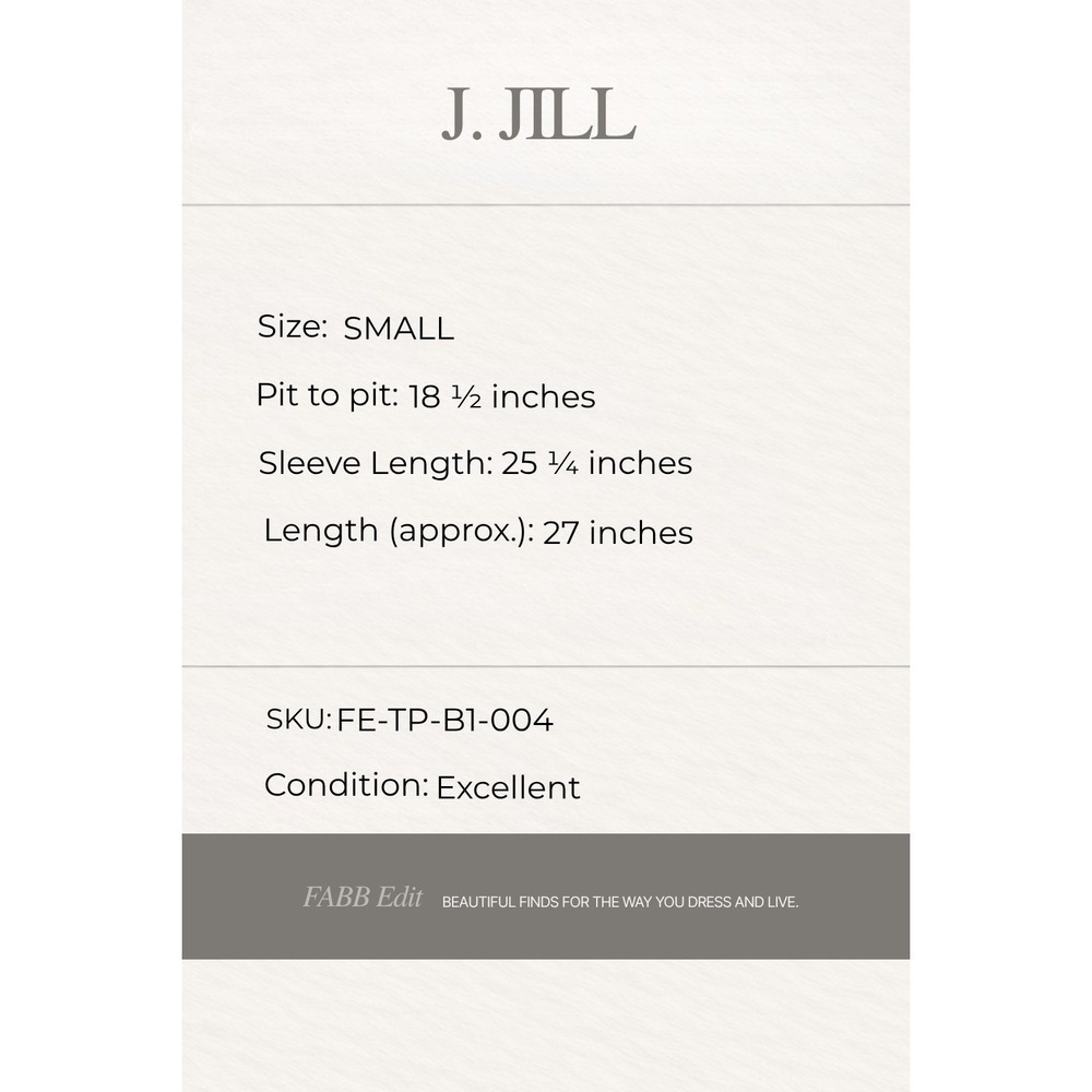 J.Jill Silk Trim Henley Top Small Ivory Pima Cotton Modal Long Sleeve - Picture 9 of 9